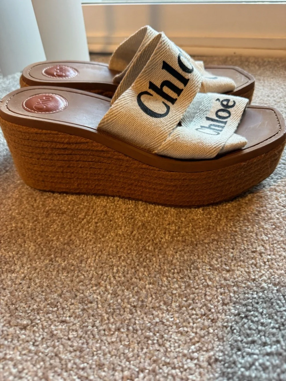 AUTHENTIC Chloé Woody Platform Sandals size 39 - Picture 2 of 5